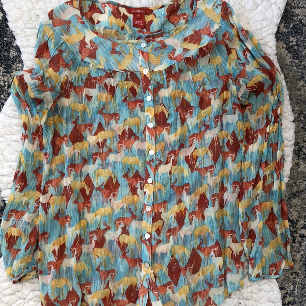 Sundance brand silk top